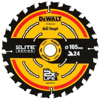 DeWALT pjovimo diskas medienai 165 mm T24, 18°